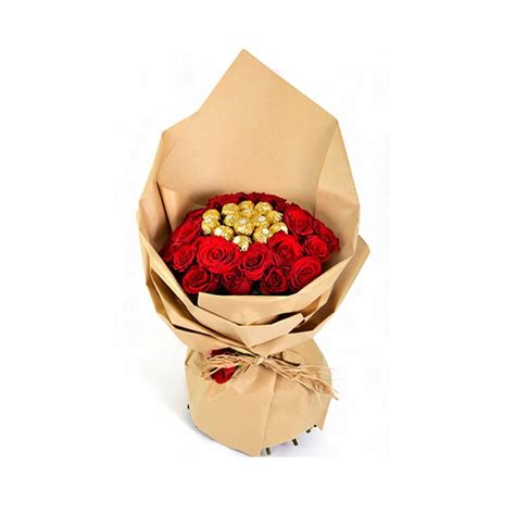 Roses with Chocolate Bouquet - Petal Box