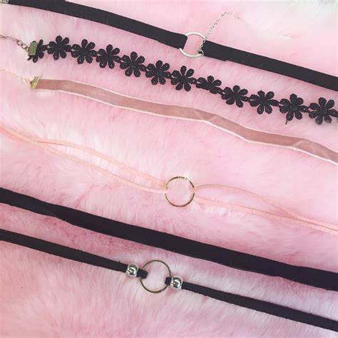 PINK BLACK CHOKER SET – kokopiecoco