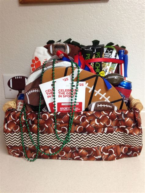 Football Gift Basket (unwrapped) | Football gift baskets, Football ...