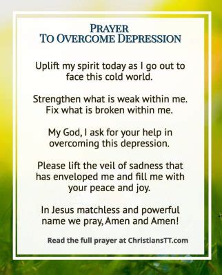 Prayer To Overcome Depression - ChristiansTT