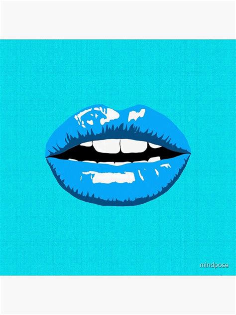 "Blue Woman Lips Art" Poster for Sale by mindpose | Redbubble