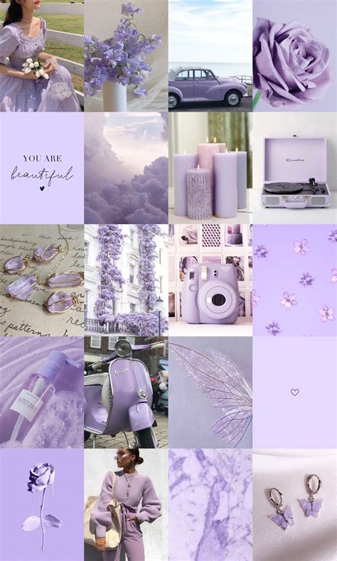 Lavender Collage Kit Lavender/white Aesthetic Wall Collage - Etsy