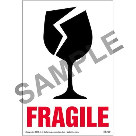 Fragile Shipping Label with Icon