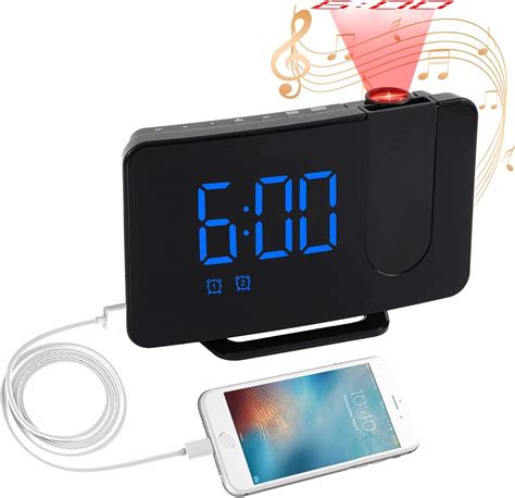 Amazon.com: Projection Alarm Clock Radio, Livany Digital Alarm Clock ...