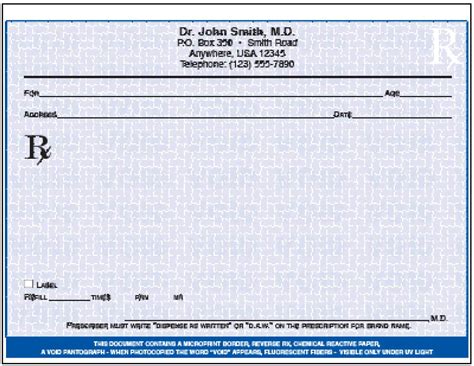 Printable Fake Prescription Pad