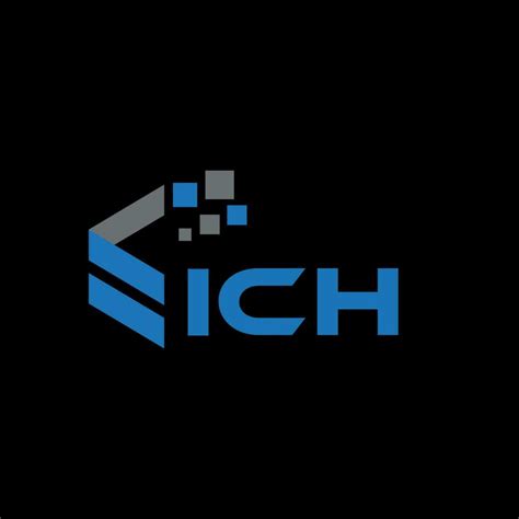 ICH letter logo design on black background. ICH creative initials ...