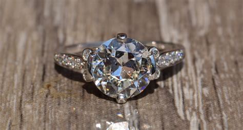 The Bellevue: Antique Tiffany & Company Engagement Ring in Platinum Art Deco With Filigree