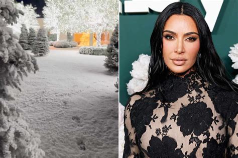 Kim Kardashian Shares a Closer Look at Her Snow-Covered Yard