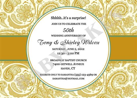 Golden Anniversary Invitation Templates - SampleTemplatess - SampleTemplatess