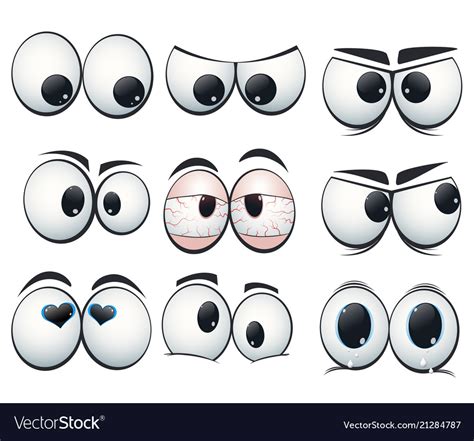 Cartoon expression eyes with different views Vector Image