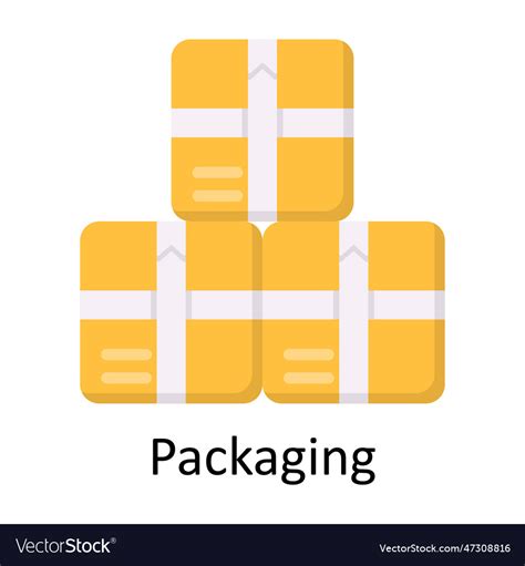 Packaging flat icon design e Royalty Free Vector Image