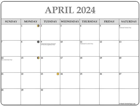 April 2024 Calendar With Moon Phases Download In Word,, 45% OFF