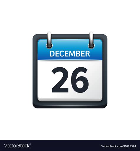 December 26 calendar icon Royalty Free Vector Image