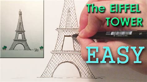 How to draw the Eiffel Tower - Paris World Monuments - YouTube