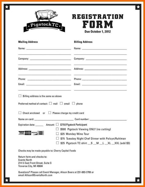 Participant Registration Form Template - SampleTemplatess ...