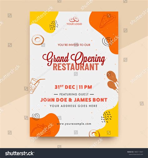 Vector Grand Opening Invitation Flyer Design Stock Vector (Royalty Free ...