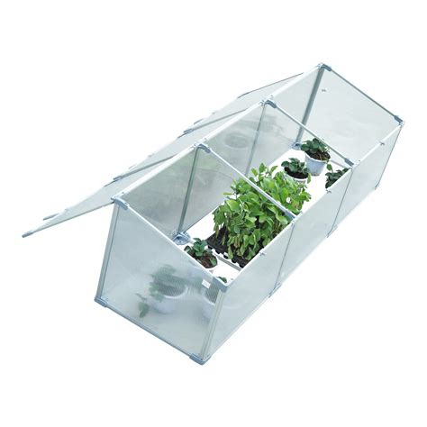 Outsunny 71" Aluminum Vented Cold Frame Mini Greenhouse Kit - Silver/Transparent - Walmart.com