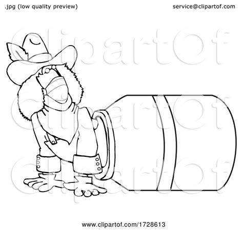 Cartoon Rodeo Clown Climbing out of a Barrel and Wearing a Mask by djart #1728613