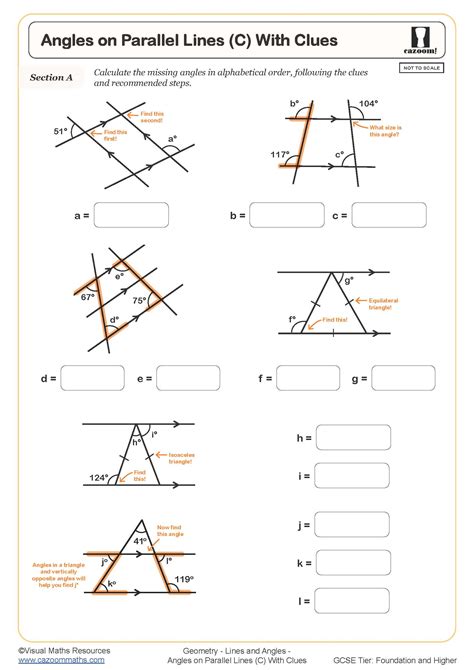 Identify Angles In Parallel Lines Worksheet