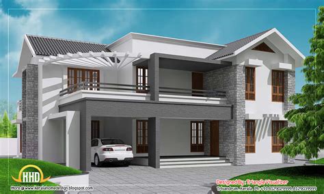 Contemporary sloping roof home design - 3010 Sq. Ft. | home appliance