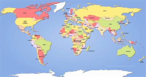 Labeled World Map Printable | Sitedesignco - Printable Labeled World Map | Printable Maps