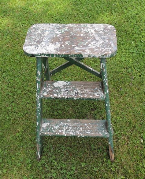 Vintage 2 Foot Folding Step Ladder With Wide Top Step, Painting Ladder ...