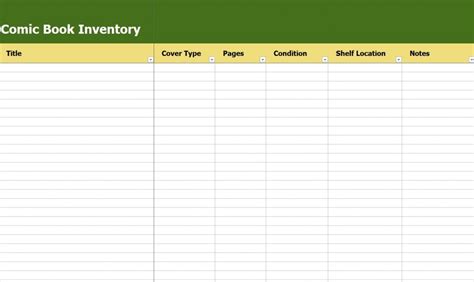 Comic Book Inventory | Comic Book Inventory List