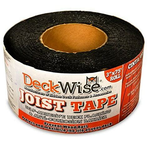 DeckWise WiseWrap JoistTape 3 x 75 Self-Adhesive Deck Joist Flashing ...