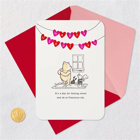 Disney Winnie the Pooh Happy Heart Day Valentine's Day Card - Greeting Cards - Hallmark