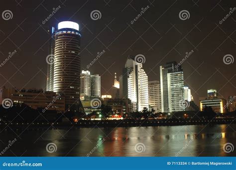 Ningbo cityscape by night stock photo. Image of architecture - 7113334