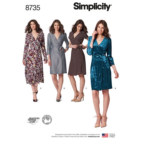 Simplicity S8735 - Women’s / Petite Women’s Wrap Dress | Sewing Pattern – My Sewing Box