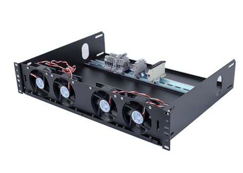 2U Rackmount Horizontal Mount DIN Rail Shelf