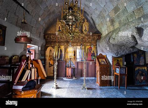 Patmos cave of the apocalypse hi-res stock photography and images - Alamy