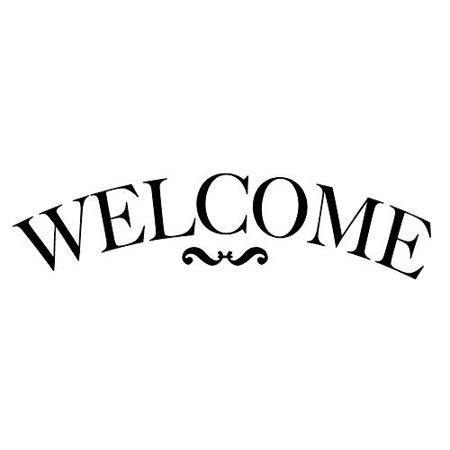 Welcome Stencil by StudioR12| Traditional Serif Arched Word Art ...