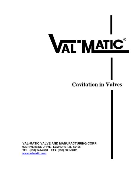 Cavitation in Valves 7-22-08 | PDF