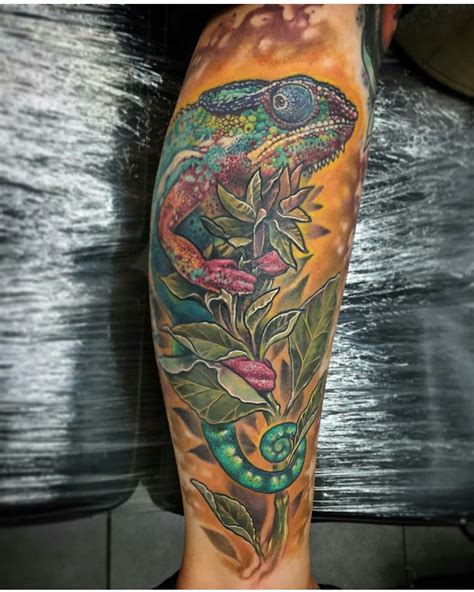 5th and final session on my chameleon! Done by Dominic Holmes at Big Brain tattoo Omaha, NE ...