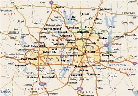 the Dallas/Fort Worth metroplex... a map. | Dallas map, Fort worth map, Map