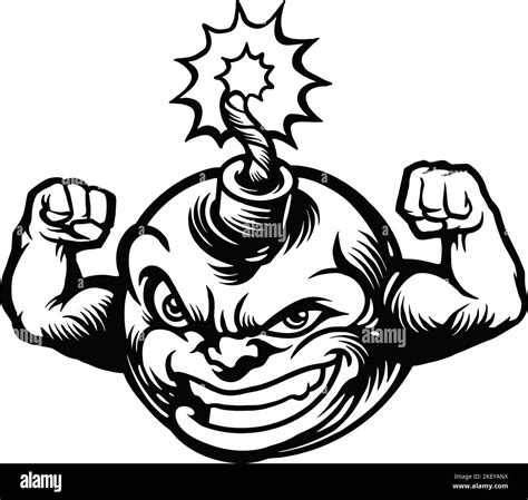 Strong bomb monochrome Clipart vector illustrations for your work logo, merchandise t-shirt ...
