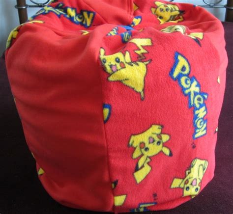 PIKACHU/Pokemon Bean Bag Chair with NAME . Childs Pouf