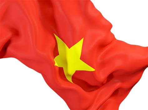 Waving flag closeup. Illustration of flag of Vietnam