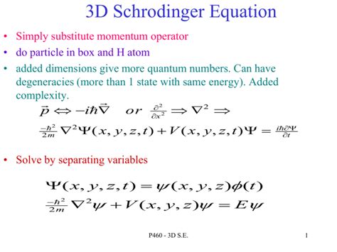 3D Schrodinger Equation