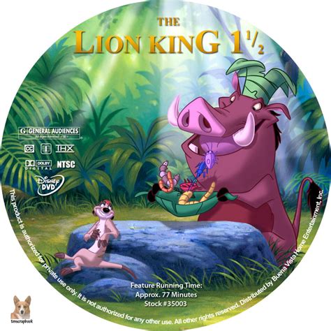 The Lion King 1 1/2 dvd labels (2004) R1 Custom