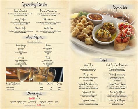 Papa Vino's Italian Kitchen menus in Mishawaka, Indiana, United States