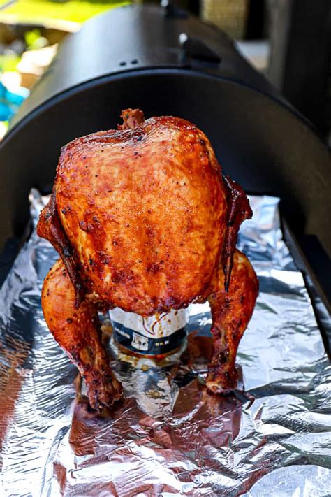 Best Traeger Smoked Beer Can Chicken w/ BBQ Rub - Sip Bite Go