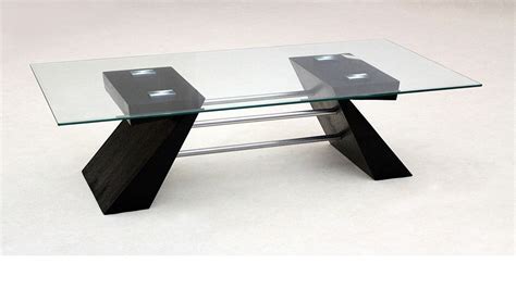 Glass Coffee Table Wooden Base - Homegenies