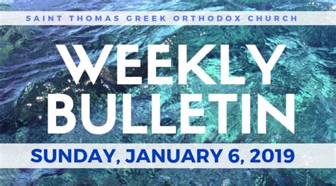 St Thomas Weekly Bulletin - Saint Thomas Greek Orthodox Church