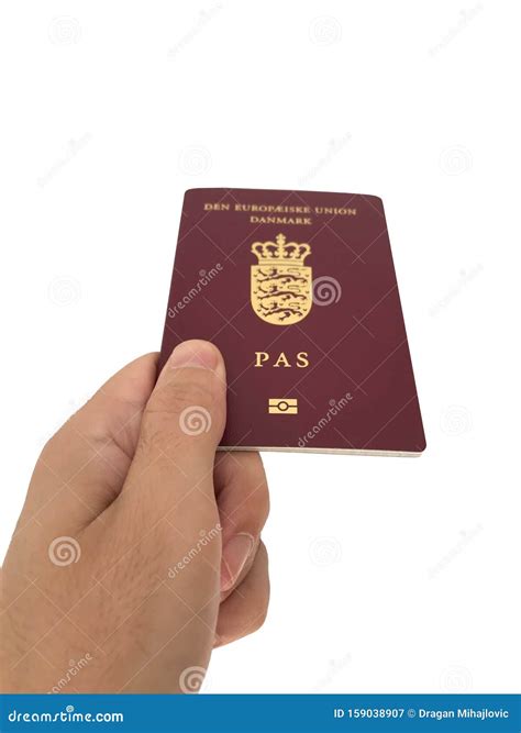 Danish Passport on the White Background Stock Image - Image of ...