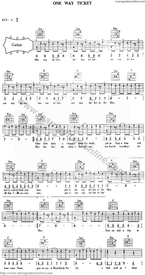 One Way Ticket by LA Guns Guitar Tabs Chords Sheet Music Free ...