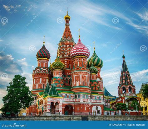 St Basils Cathedral on Red Square in Moscow. Stock Image - Image of ...