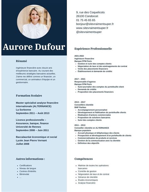 Exemple de CV et conseils pour un métier de la banque - Cadremploi